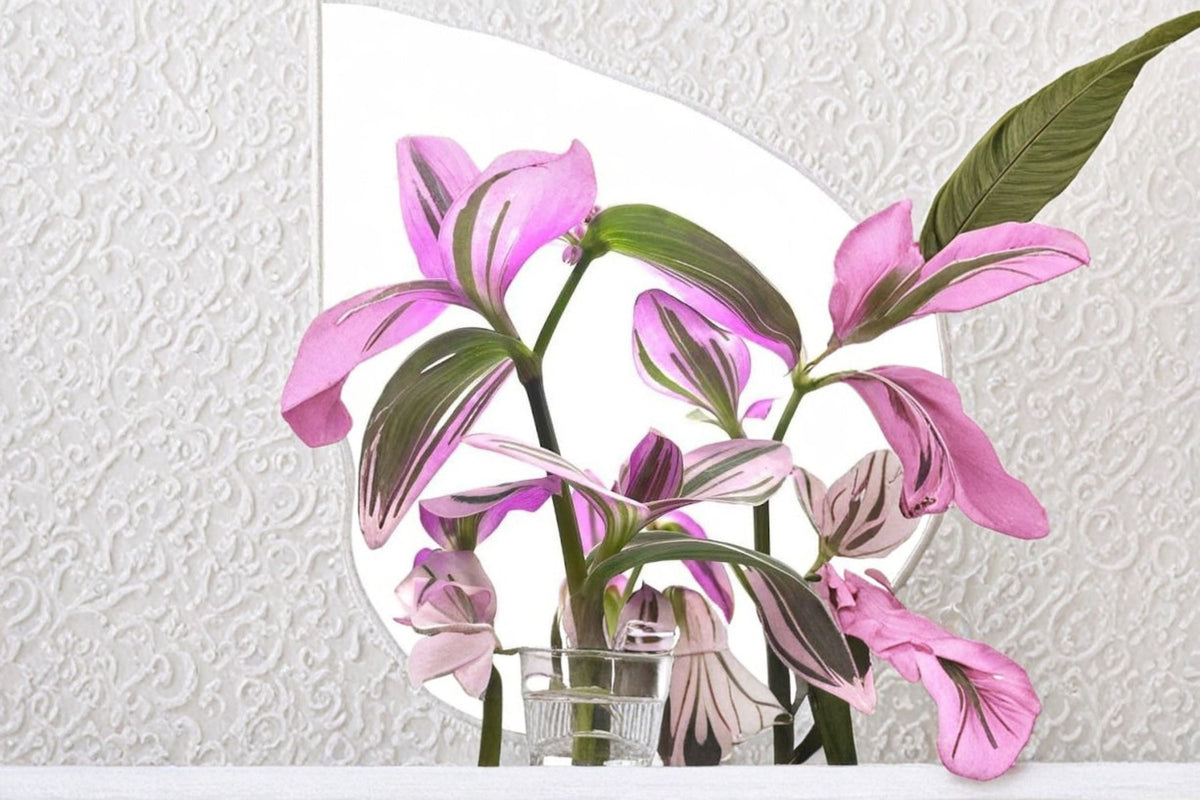 Tradescantia Nanouk Live Cuttings (Pink Wandering Jew) 4-8 in - Pink Variegated, Propagation Cuttings