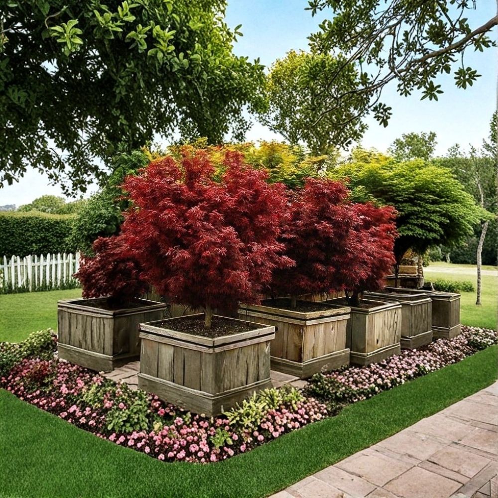 Shaina Dwarf Japanese Maple Live Plant - Acer palmatum 'Shaina' (2.5-Quart) Red Maroon Foliage