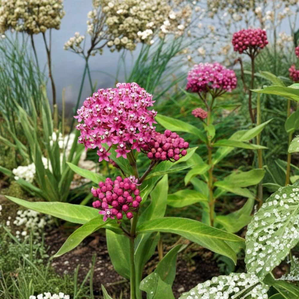 2 Pink Milkweed Live Plants – 3–6 Inch Starters | Asclepias Native Perennial | Monarch Butterfly & Pollinator Garden | 1 Pot