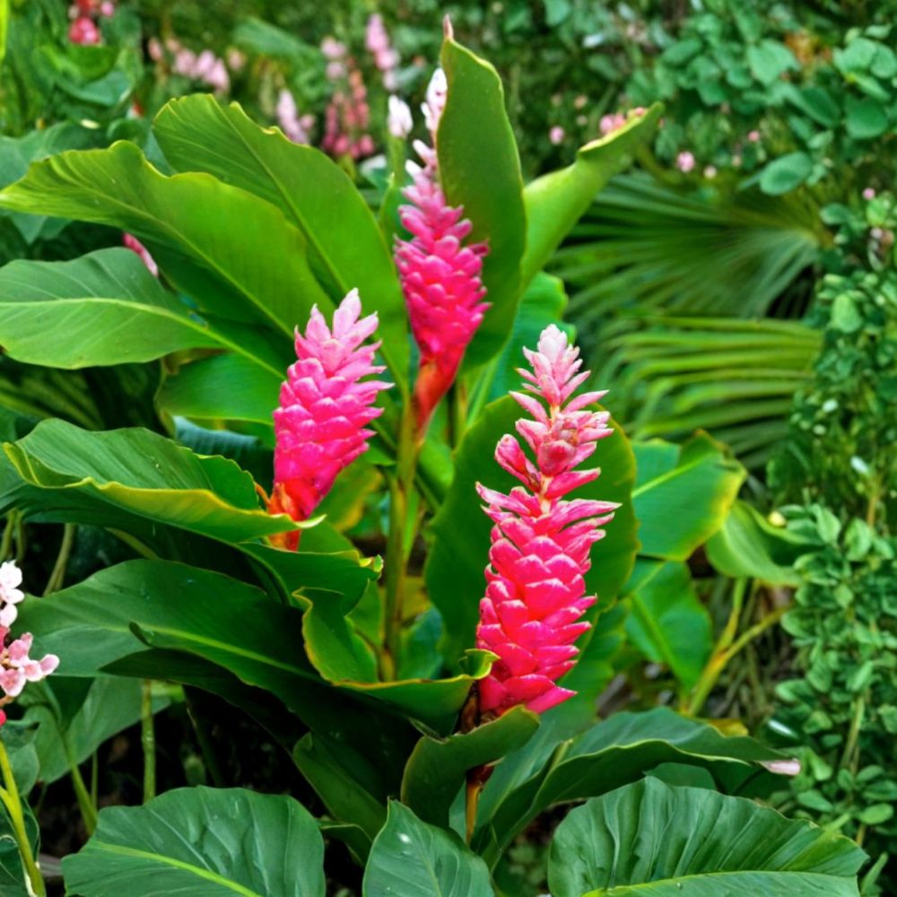 Hot Pink Ginger Live Plant | 3–6 Inch Tall | Tropical Flowering Plant | Ornamental Ginger Starter | No Pot | Tropical Garden Plant