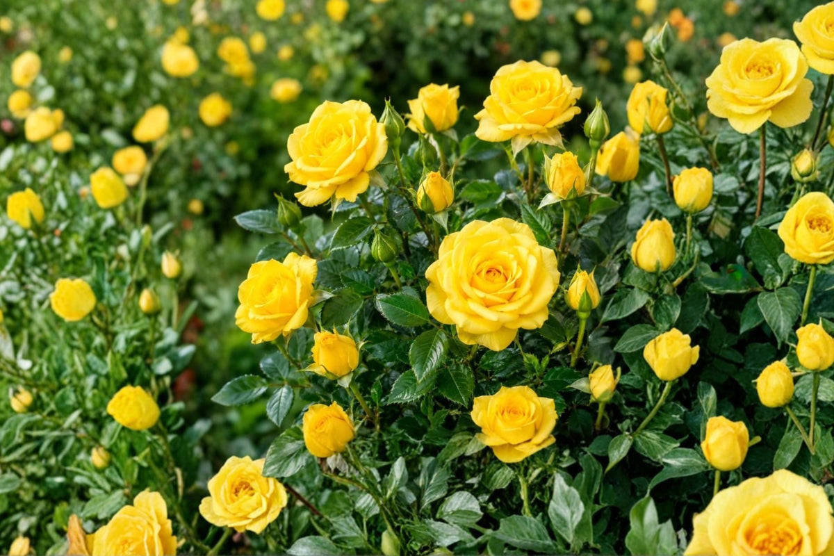 Yellow Miniature Rose Live Plant - 4 Inch Pot | Compact Flowering Rose Bush
